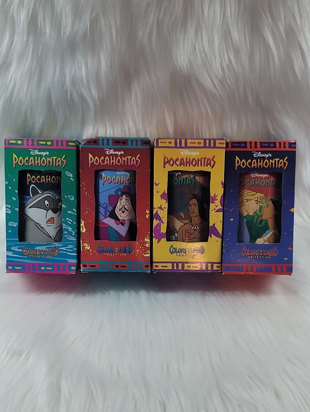 NEW-In Boxes! Disney Pocahontas Collectible Glasses From 1994. Complete Set!